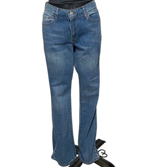 Levi’s 515 Boot Cut Flared Denim Jeans in Medium Blue Womens Size 10 L - Picture 1 of 8